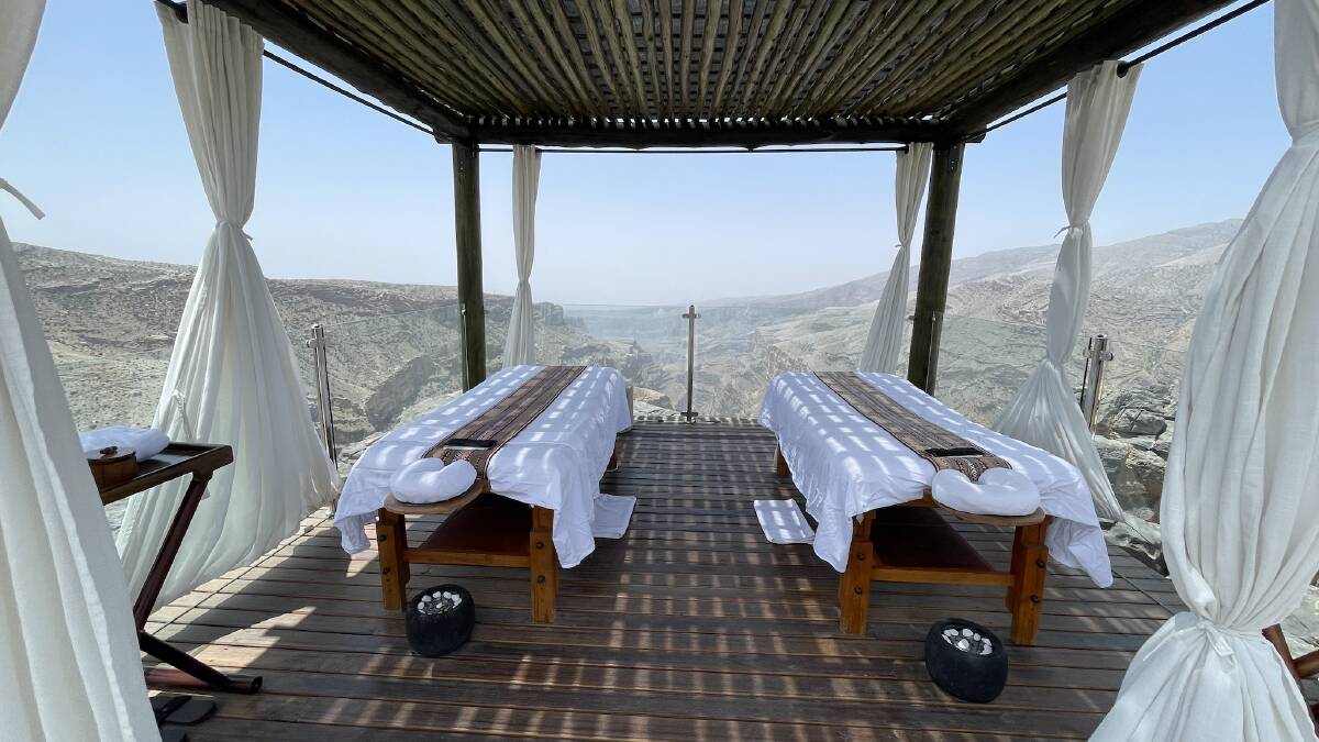 A clifftop spa in Oman. Picture: Matthew Brace