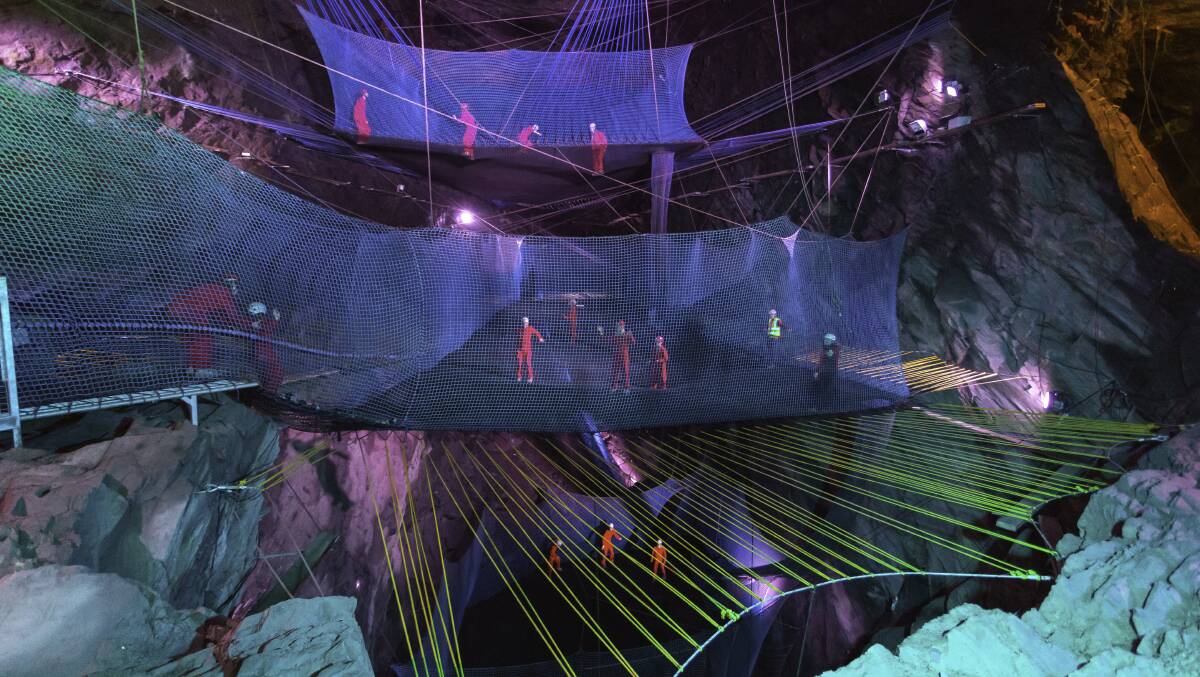 The world's largest underground trampoline park, Zip World Llechwedd's Bounce Below. Picture: Visit Wales