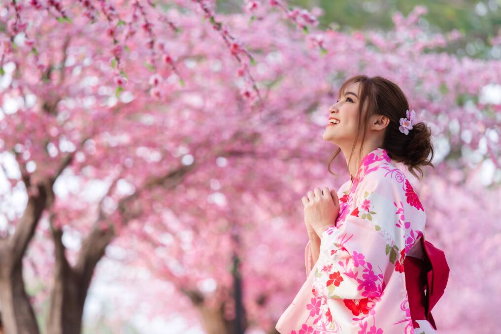 Posing with spring blossoms. Picture: Shutterstock