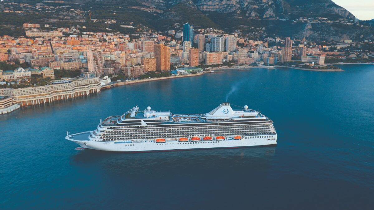 An Oceania Cruises ship in the Mediterranean.