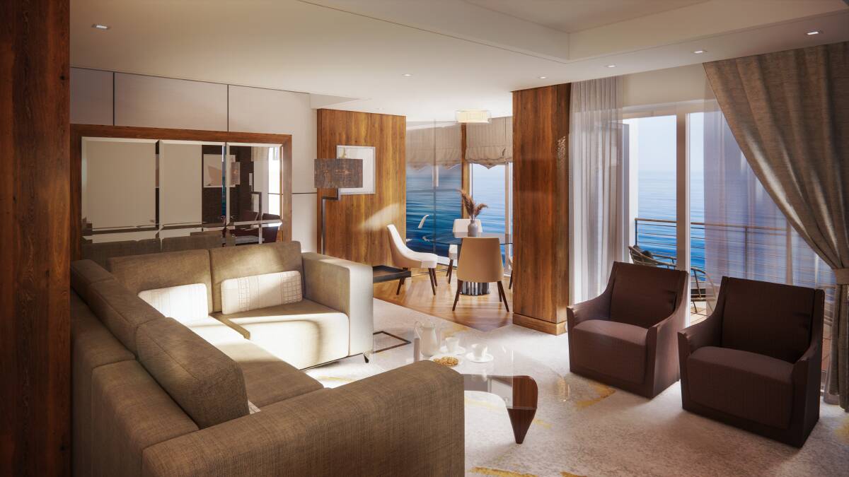 A suite onboard a Crystal Cruises' vessel.