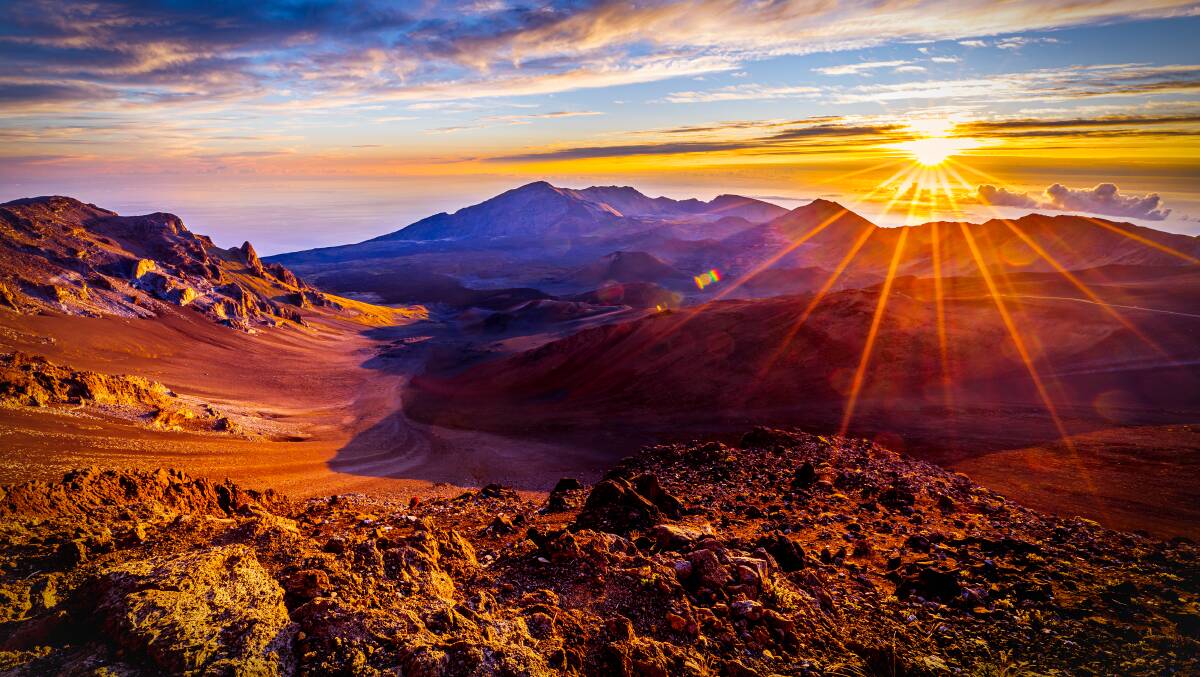 The sunrise spectacle from Maui's Mount Haleakala. Picture: Getty Images