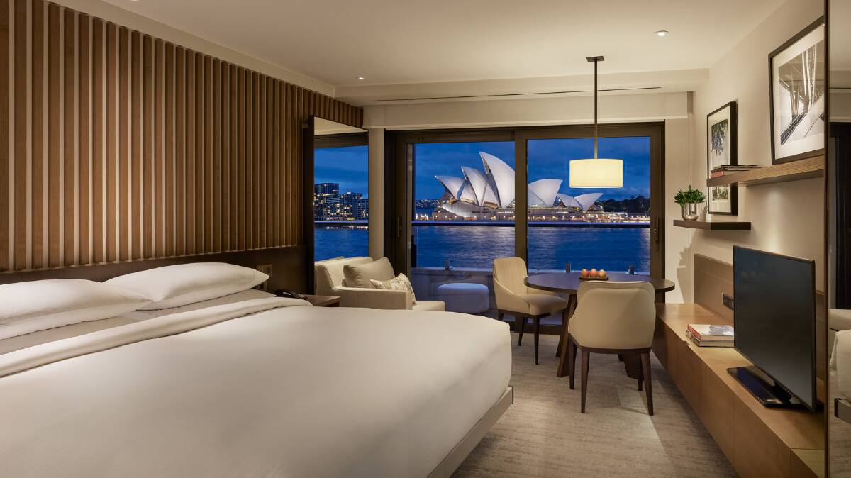 A view of Sydney Opera House from a Park Hyatt guestroom.