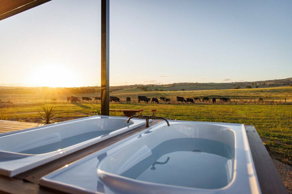 Enjoy an outdoor bath for two people at Rest BoxGrove. Picture supplied