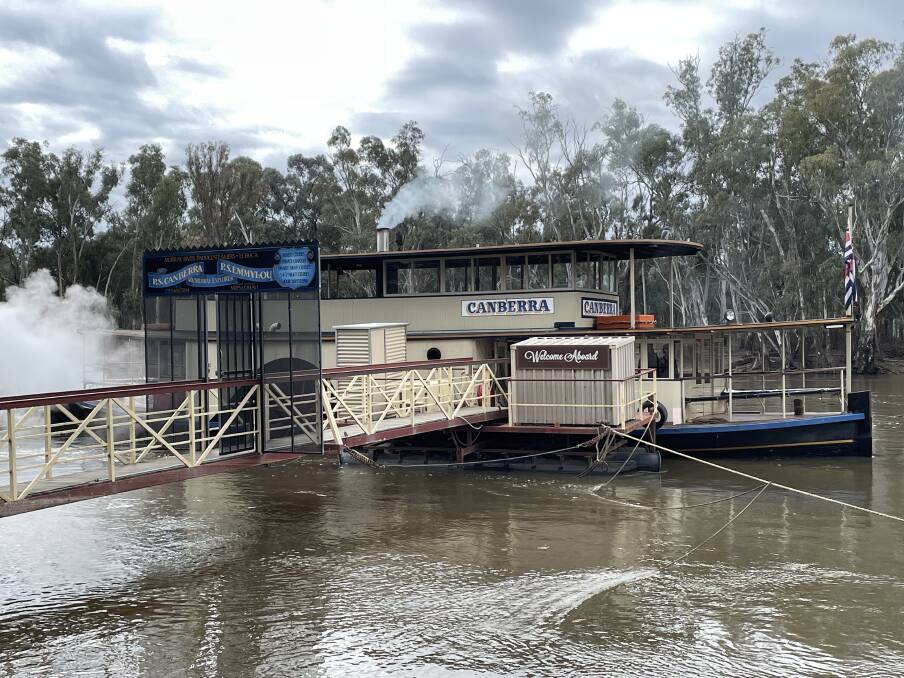 PS Canberra, docked at Echuca wharf, offers regular short trips for sightseers. Picture: Janet Howie