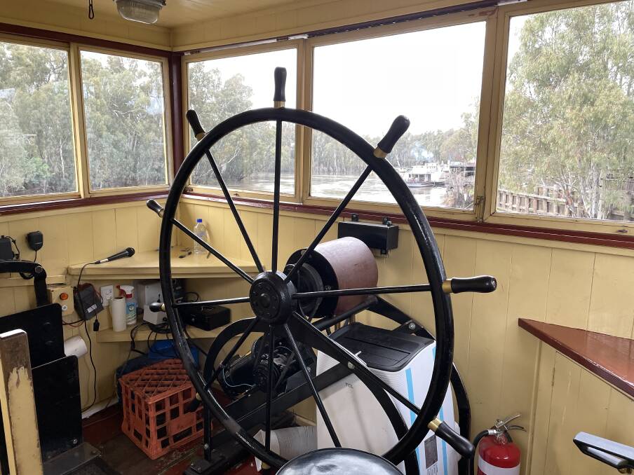 From the wheelhouse, the skipper navigates the Murray's meandering path while offering commentary on sights along the way. Picture: Janet Howie